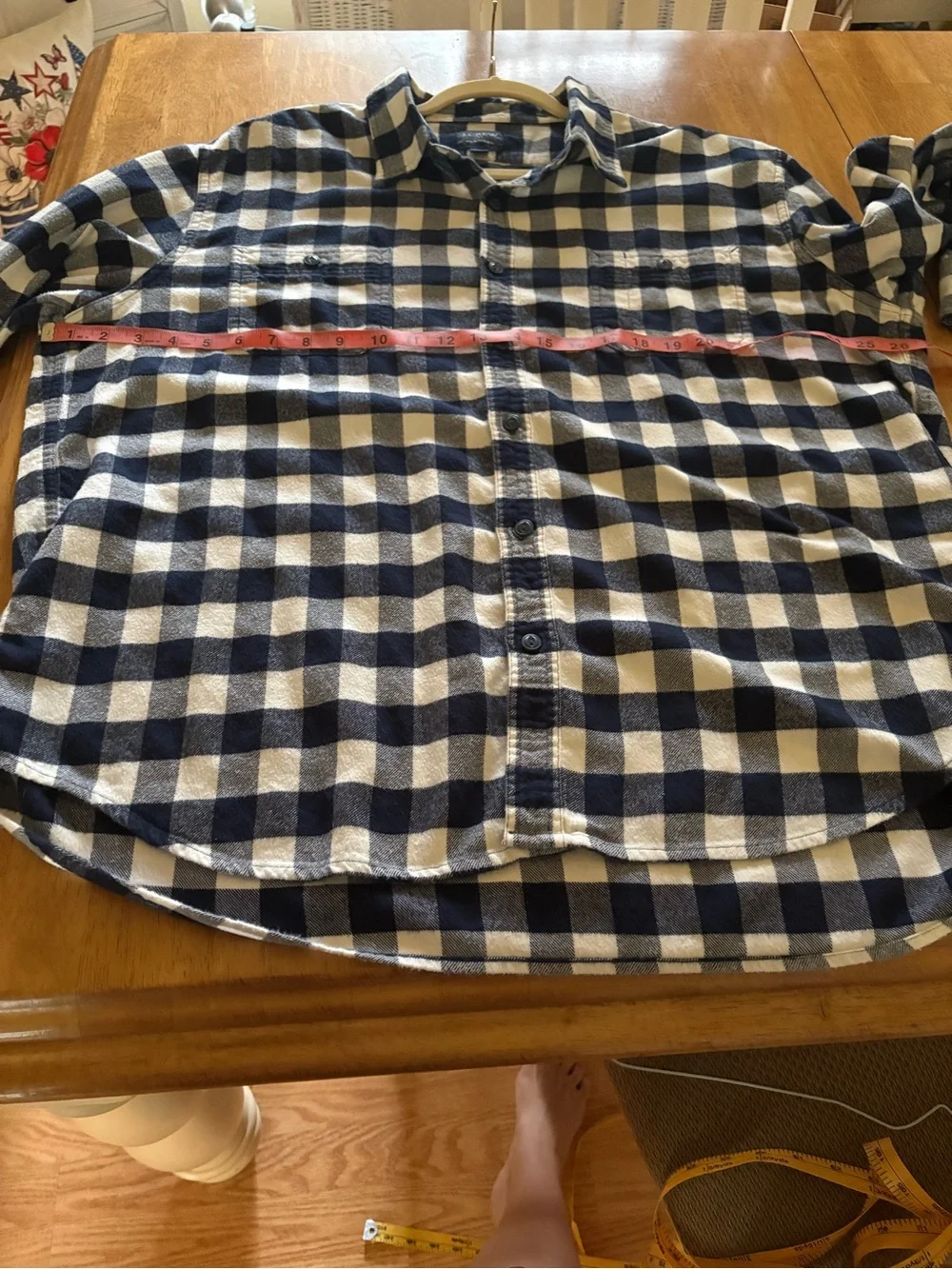 J. Crew Navy and White Check Button-Down Shirt